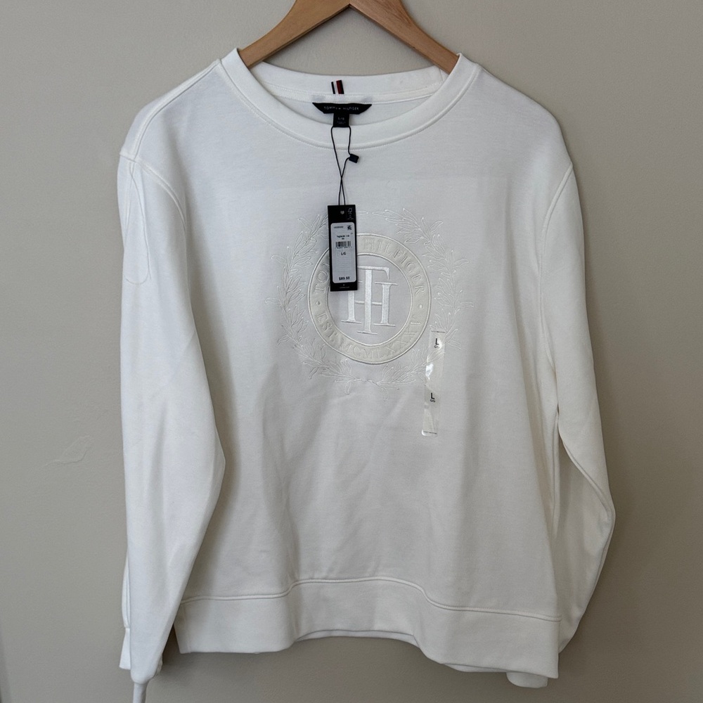 Tommy Hilfiger White Crewneck Sweater
